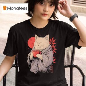 A Cat With A Cup Of Coffee T Shirt