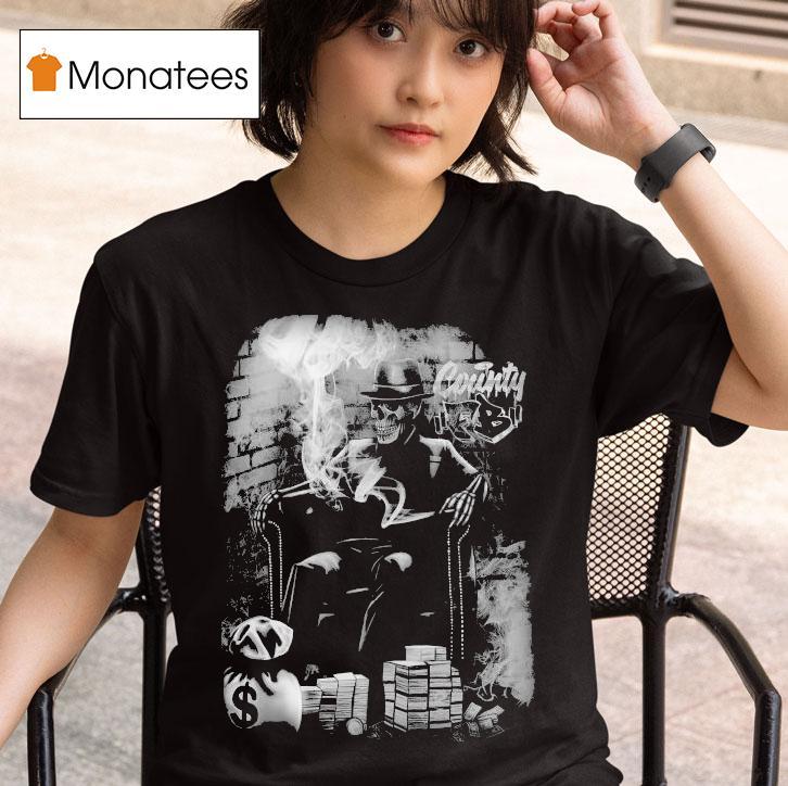 Fb County Smoking Skeleton Heavy Hard T Shirt