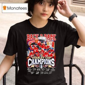 Florida Panthers Back Back Champions Stanley Cup Signatures T Shirt