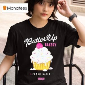 Fresh Daily Batter Up Bakery Confetti Cupcake Baseballism T Shirt