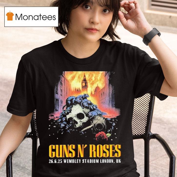 Guns N Roses June Wembley Stadium London Uk Skull T Shirt