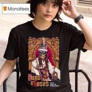 Guns N Roses Uk Tour June London Throne Skeleton Cigarettes T Shirt