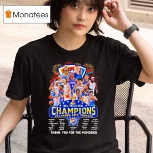 Nba Finals Champions Oklahoma City Thunder Signatures Thank You For The Memories T Shirt