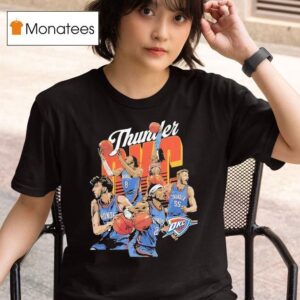 Oklahoma City Thunder Basketball Starting Players Team Stars Caricature T Shirt