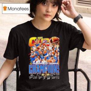Oklahoma City Thunder Champion Nba Cup Signatures T Shirt