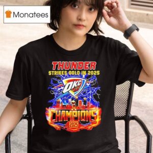 Oklahoma City Thunder Strikes Gold In Champion Lightning T Shirt