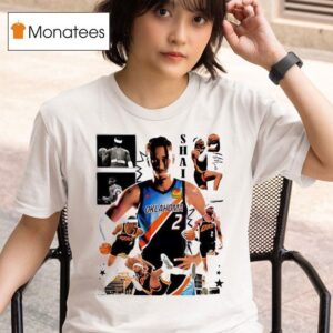 Shai Gilgeous Alexander Oklahoma City Thunder Action Collage Graphic Signature T Shirt