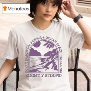 Slightly Stoopid Ocean Beach California Surf Lilac T Shirt
