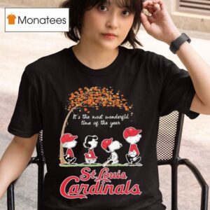 Snoopy And The Peanuts St Louis Cardinals It S The Most Wonderful Time Of The Year T Shirt