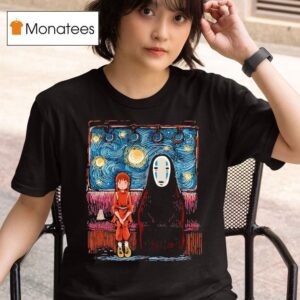 Spirited Away Featuring Chihiro And No Face In The Style Of Van Gogh S Starry Nigh T Shirt