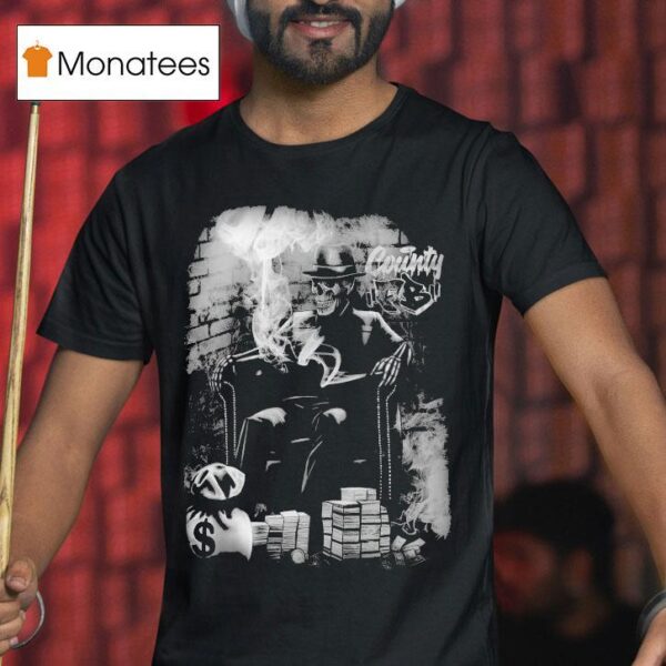 Fb County Smoking Skeleton Heavy Hard T Shirt