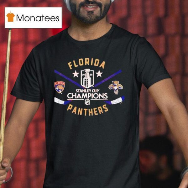 Florida Panthers Majestic Threads Stanley Cup Champions Off Shoulder T Shirt