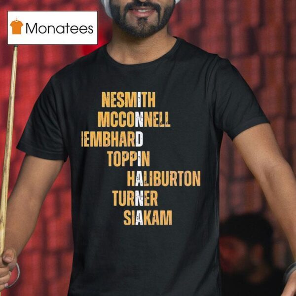 Indiana Pacers Nesmith Mcconnell Nembhard Toppin Haliburton Turner Siakam T Shirt