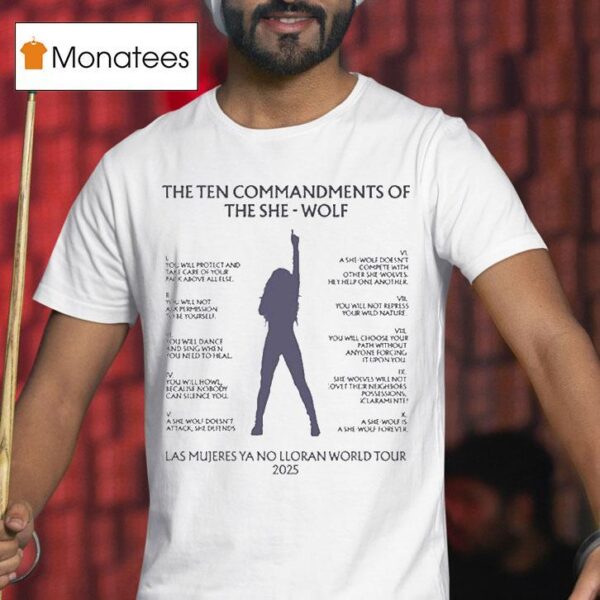 Shakira The Commandments Of The She Wolf Las Mujeres Ya No Lloran World Tour T Shirt