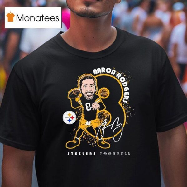 Aaron Rodgers Pittsburgh Slers Football Caricature Signature T Shirt