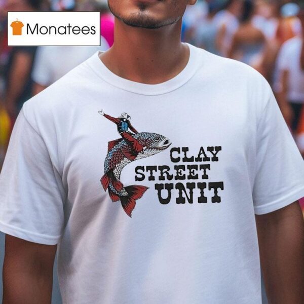 Clay Street Unit Fish Cowboy Trucker T Shirt