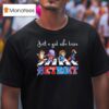 Just A Girl Who Loves Detroit Tigers Wings Lions Pistons Mascots Walking Across T Shirt