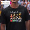 Just A Girl Who Loves Wisconsin Badgers Bucks Brewers Packers Mascot Walking Across T Shirt