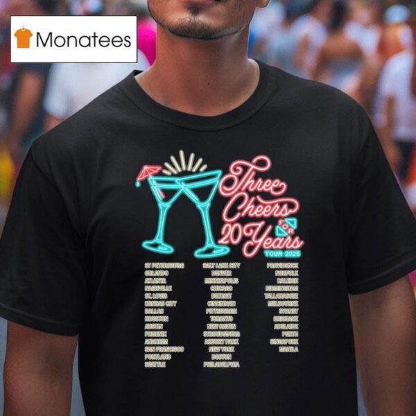 Mayday Parade Three Cheers Years Tour Dates Neon T Shirt