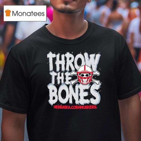 Skull Throw The Bones Nebraska Cornhuskers T Shirt