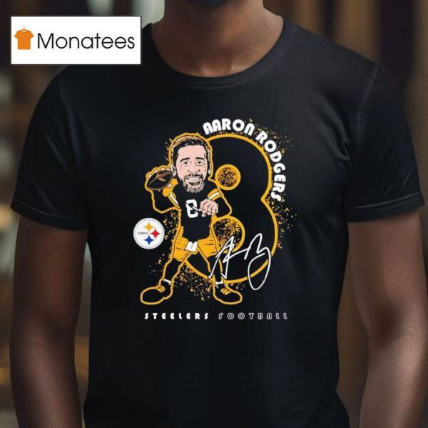 Aaron Rodgers Pittsburgh Slers Football Caricature Signature T Shirt