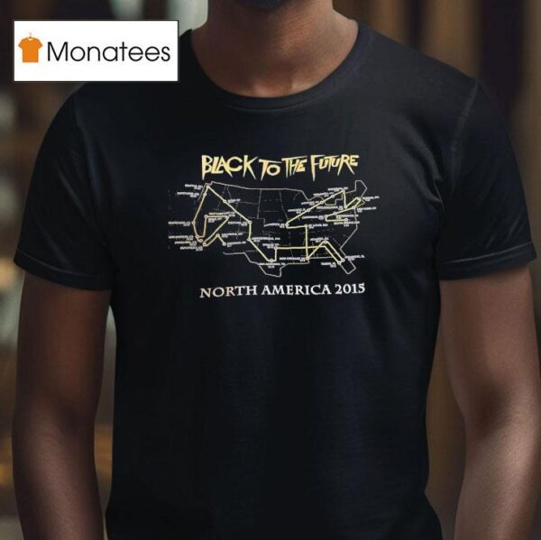 Black To The Future North America Map T Shirt