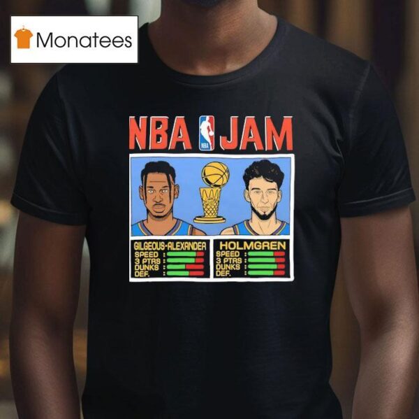 Chet Holmgren And Shai Gilgeous Alexander Nba Jam Oklahoma City Thunder T Shirt