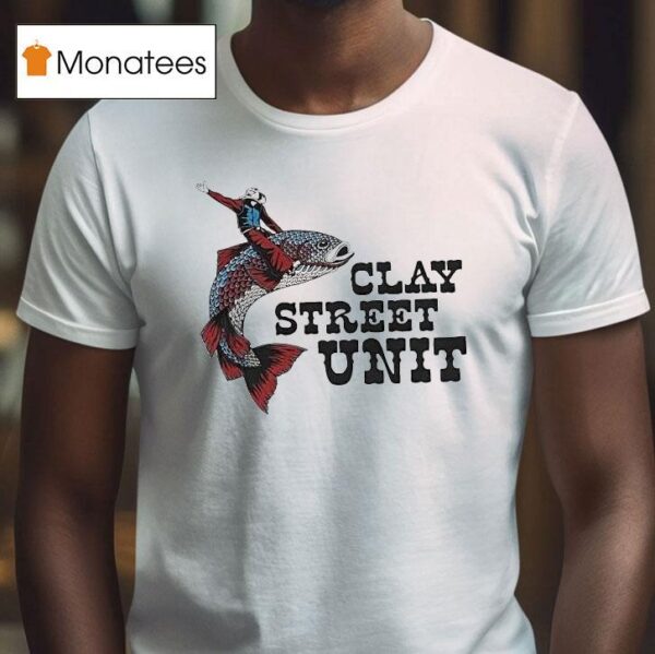 Clay Street Unit Fish Cowboy Trucker T Shirt