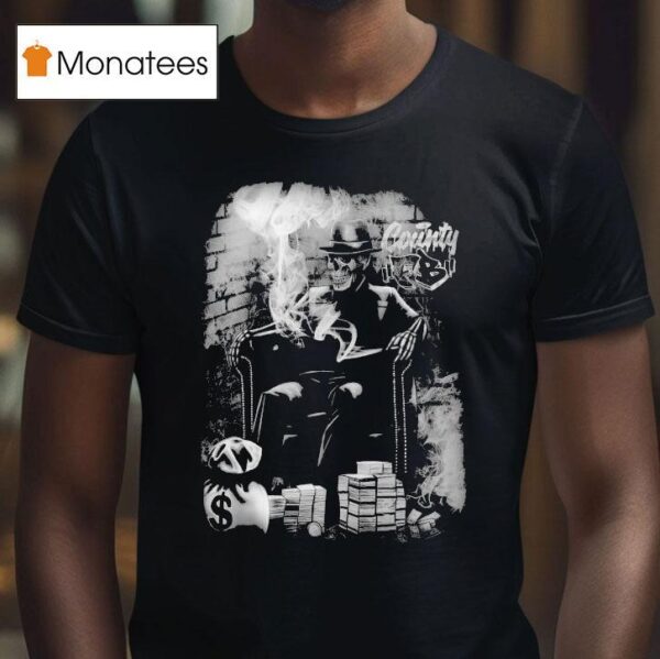 Fb County Smoking Skeleton Heavy Hard T Shirt