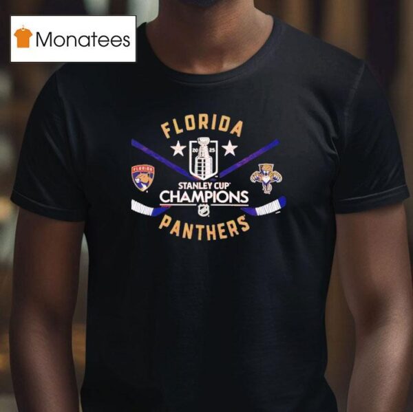 Florida Panthers Majestic Threads Stanley Cup Champions Off Shoulder T Shirt