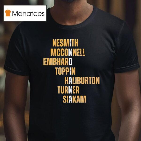 Indiana Pacers Nesmith Mcconnell Nembhard Toppin Haliburton Turner Siakam T Shirt