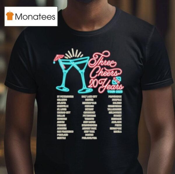Mayday Parade Three Cheers Years Tour Dates Neon T Shirt