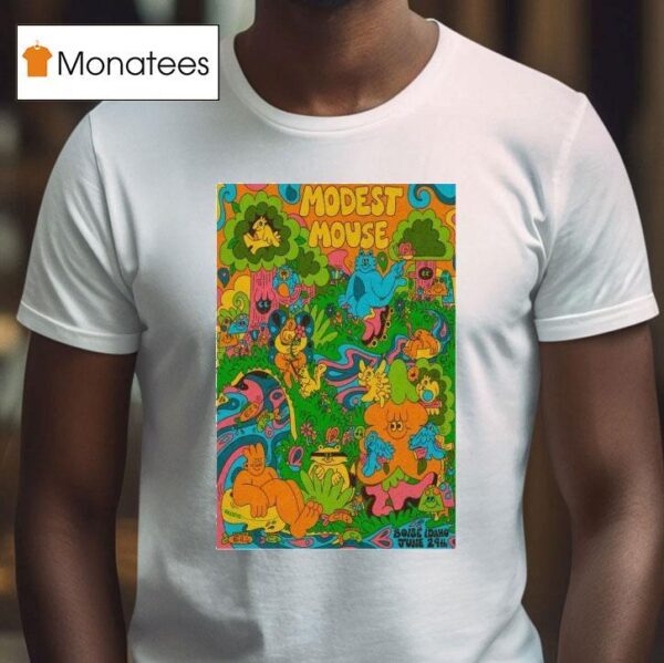 Modest Mouse June Outlaw Field At The Idaho Botanical Garden In Boise Id T Shirt