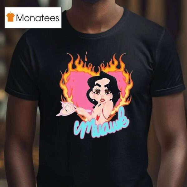 Muawk Flaming Hear T Shirt