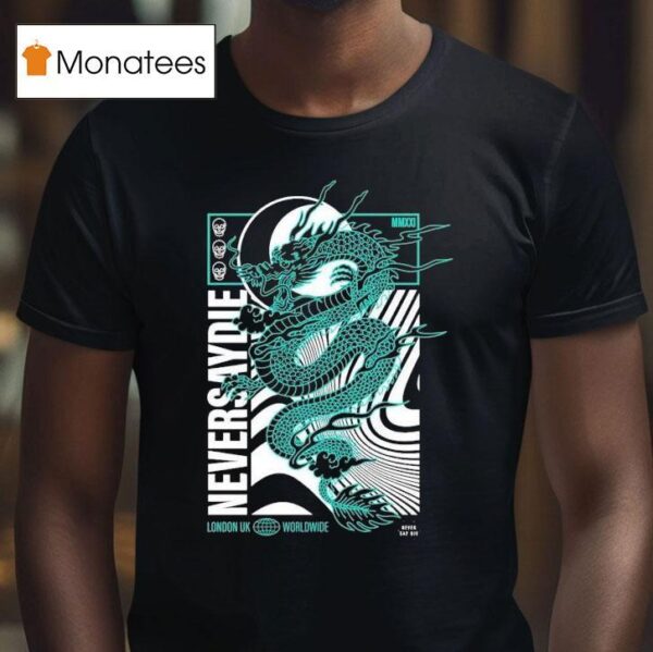 Never Say Die Records Draco London Uk Worldwide Dragon T Shirt