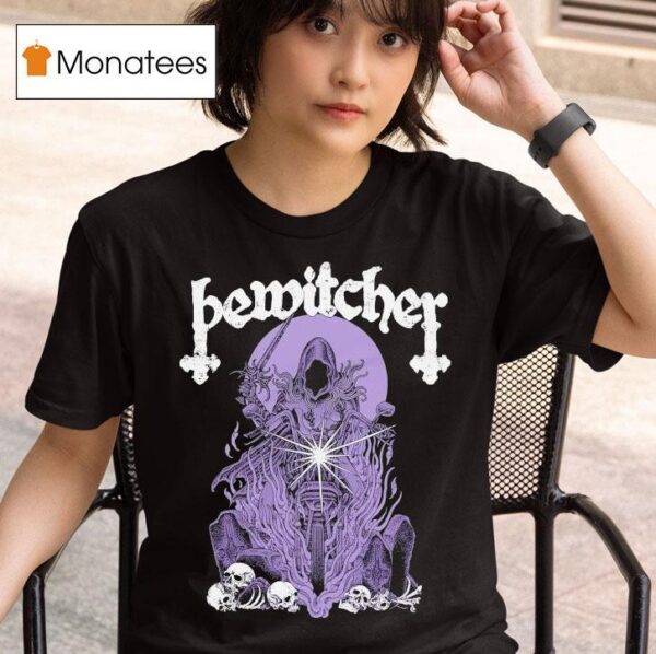 Bewitcher Biker Witch The Devil Always Mins With Rock N Roll T Shirt