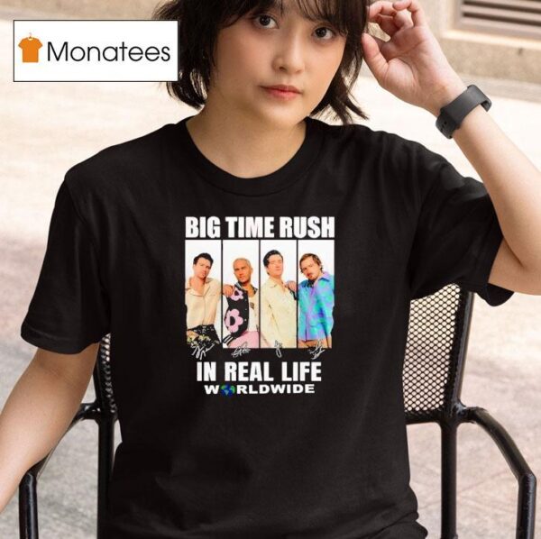 Big Time Rush X In Real Life Worldwide Signature T Shirt