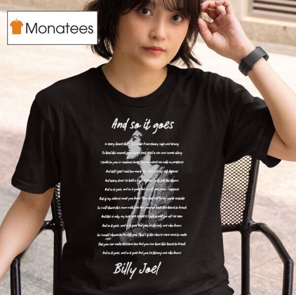 Billy Joel And So It Goes Lyrics T Shirt