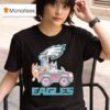 Bluey Characters Driving Philadelphia Eagles Logo T Shirt