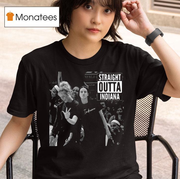 Caitlin Clark And Sophie Cunningham Straight Outta Indiana Fever Sky T Shirt