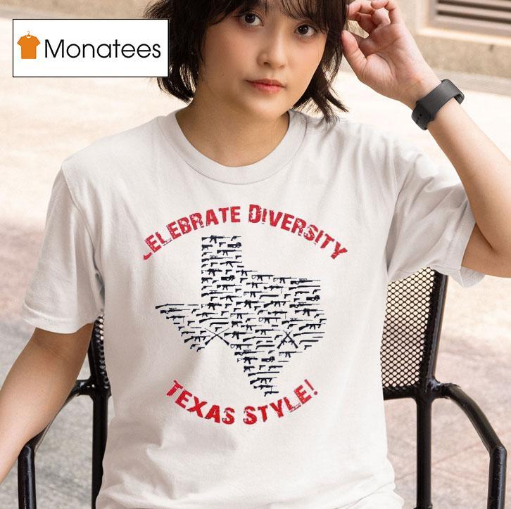 Celebrate Diversity Texas Style Map T Shirt