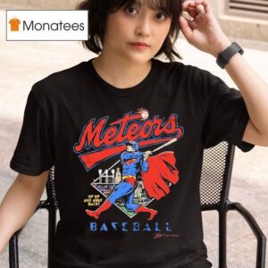 Cleveland Guardians Meteors Up Up And Away Back Superman T Shirt