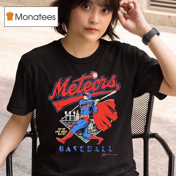Cleveland Guardians Meteors Up Up And Away Back Superman T Shirt
