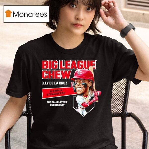 Elly De La Cruz Cincinnati Reds Big League Chew Slammin Strawberry The Ballplayers Bubble Gum T Shirt
