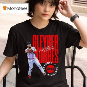 Gleyber Torres Detroit Baseball Stamp Style Graphic Signature T Shirt