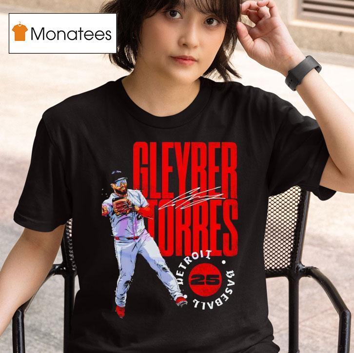 Gleyber Torres Detroit Baseball Stamp Style Graphic Signature T Shirt