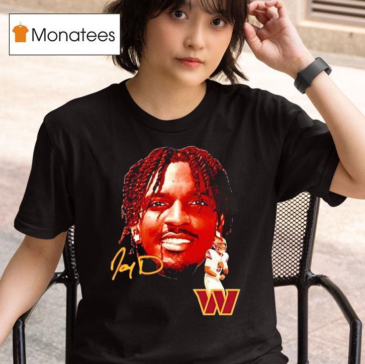 Jayden Daniels Big Face Washington Commanders Football Signature T Shirt