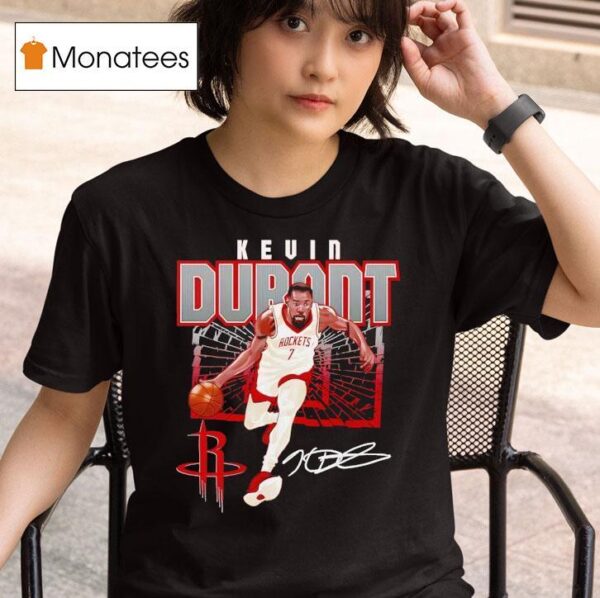 Kevin Durant Houston Rockets Basketball Singature T Shirt