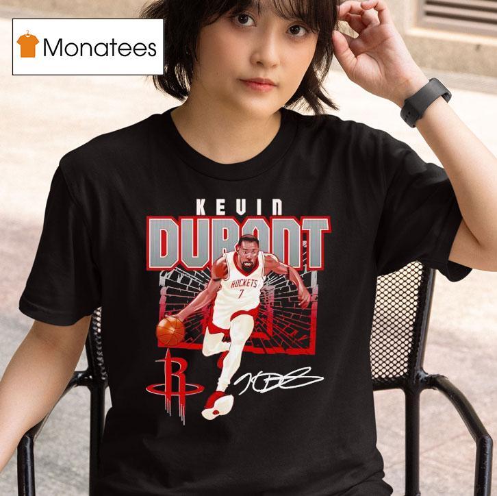 Kevin Durant Houston Rockets Basketball Singature T Shirt