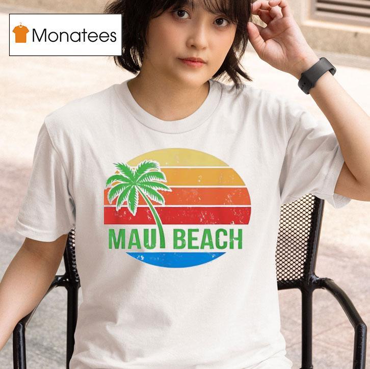 Maui Beach Palm Sunrise Vintage T Shirt